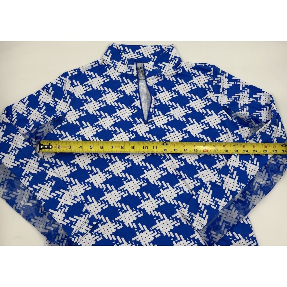 IBKUL Women's L Nylon Mesh Blue Long Sleeve Golf Pullover - Picture 5 of 6